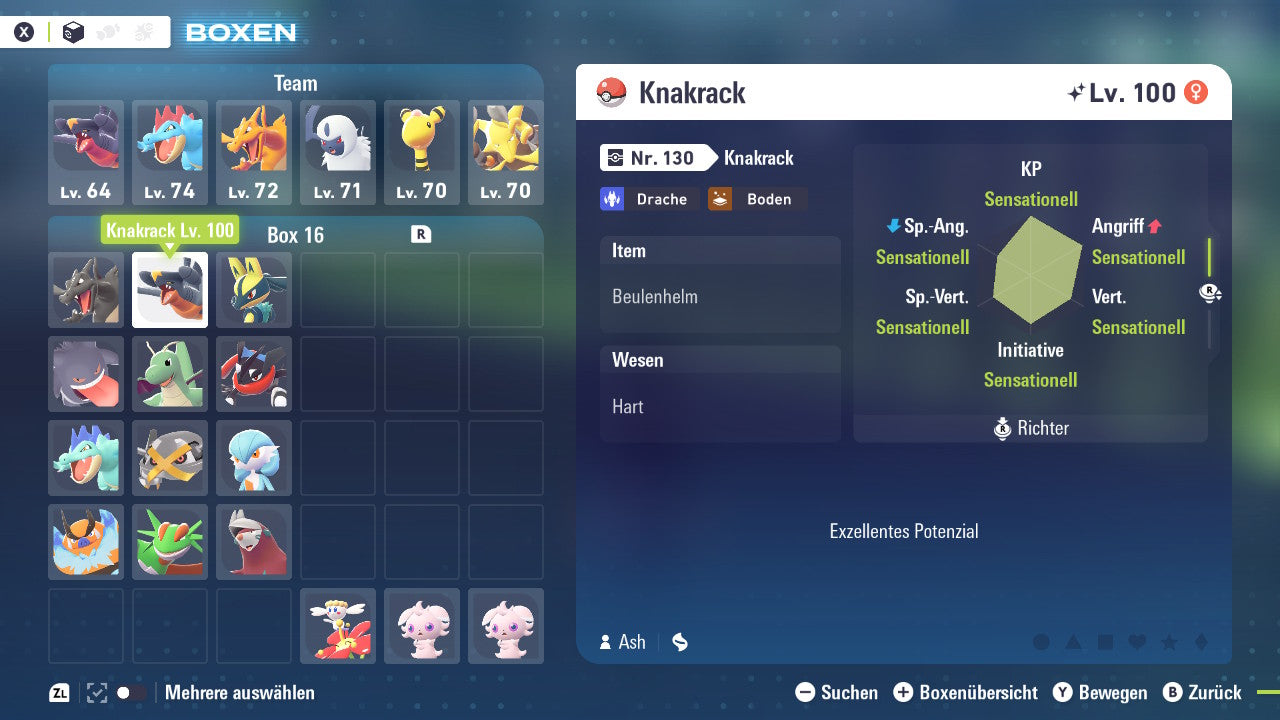 Ranked Team Nr. 1: #006 Glurak #445 Knakrack #448 Lucario PVP ZA
