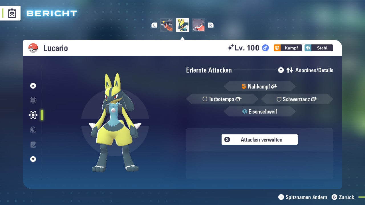 Ranked Team Nr. 1: #006 Glurak #445 Knakrack #448 Lucario PVP ZA