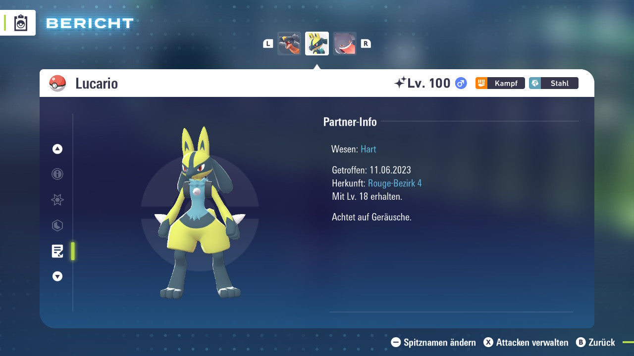Ranked Team Nr. 1: #006 Glurak #445 Knakrack #448 Lucario PVP ZA
