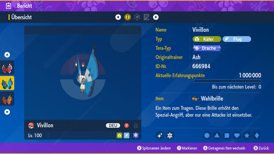 #666 Vivillon Aquamarinmuster PVP SV