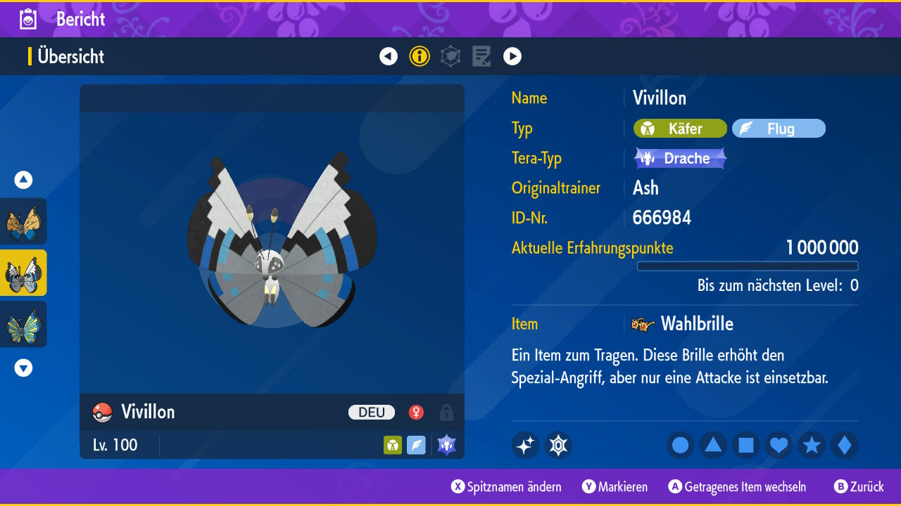 #666 Vivillon Monsunmuster PVP SV