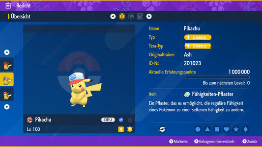 #25 Pikachu Unova Cap SV