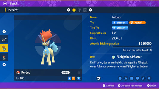 #647 Formulaire standard Keldeo