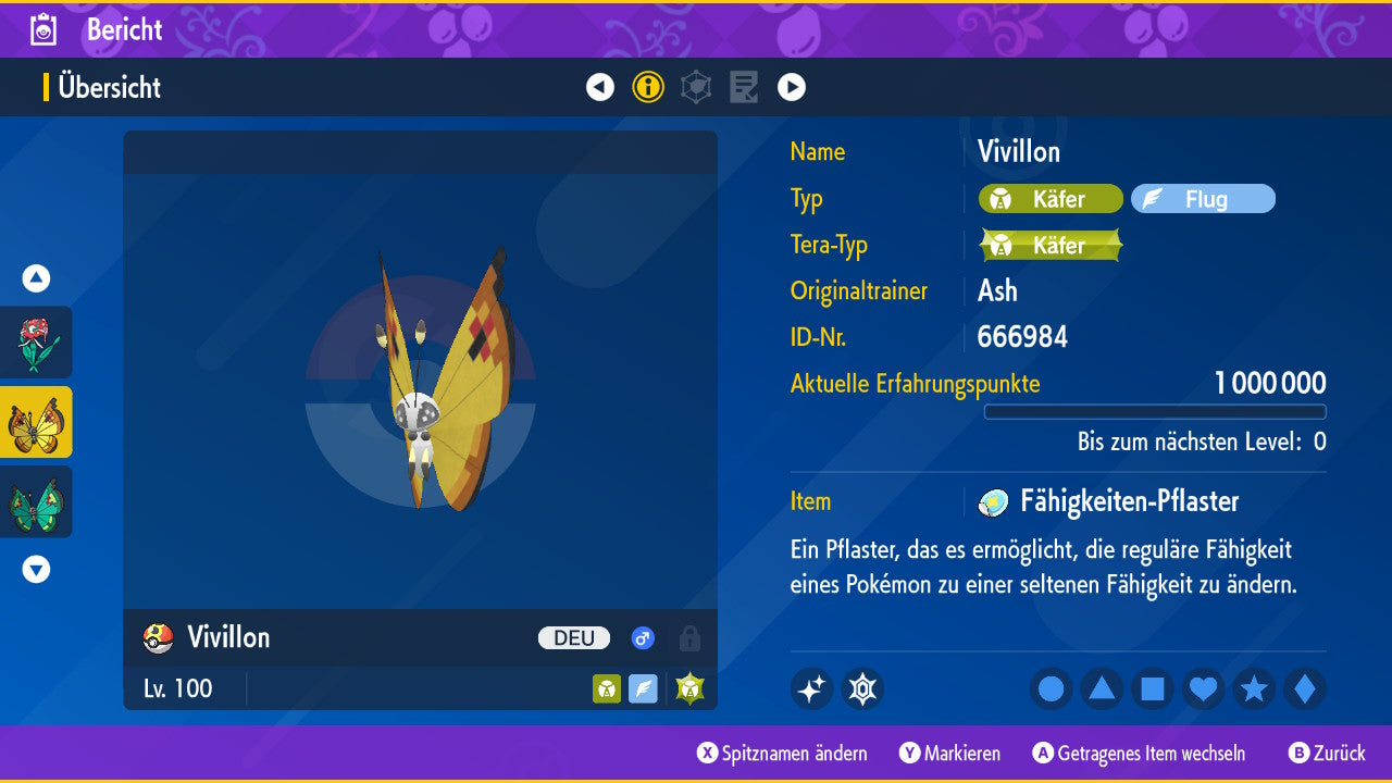 #666 Vivillon Kontinentalmuster SV