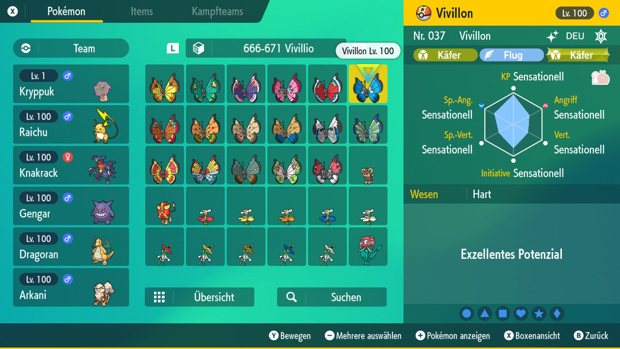 #666 Vivillon Aquamarine Pattern SV
