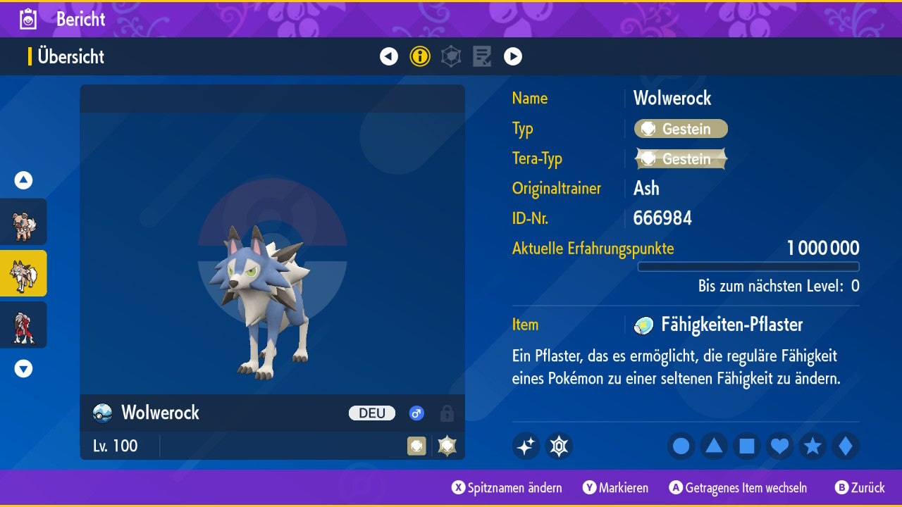 #745 Formulaire journalier Lycanroc