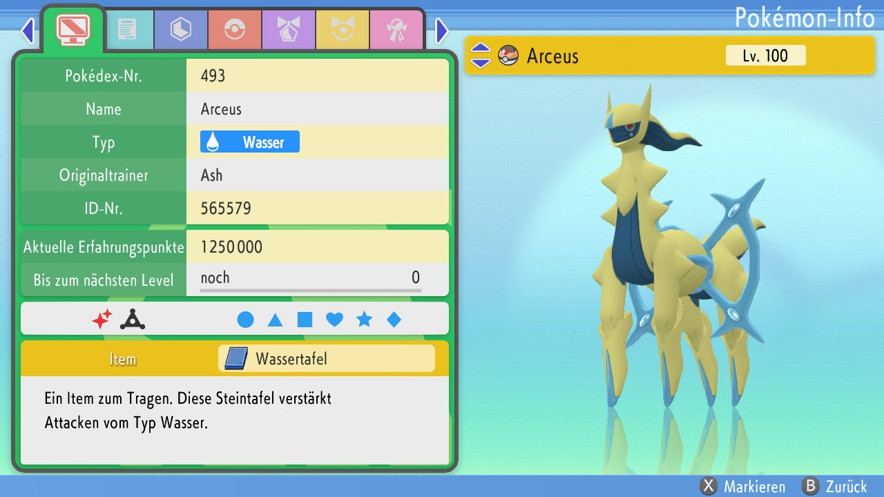 #493 Arceus Wasser BDSP