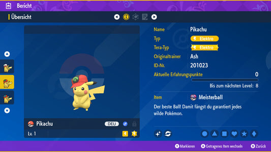 #25 Shiny Pikachu Hoenn Cap SV