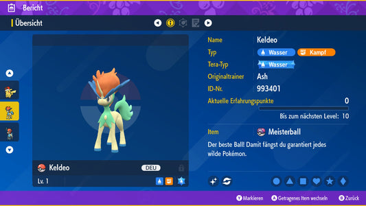 #647 Formulaire standard de Keldeo brillant