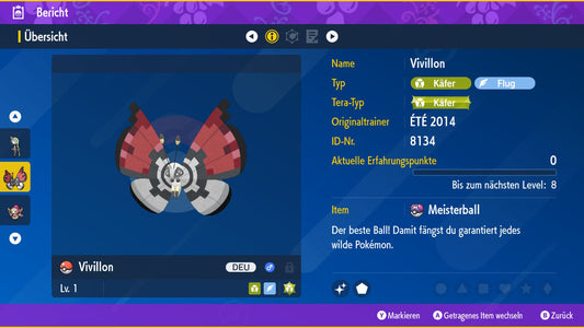 #666 Motif Pokeball Vivillion Brillant