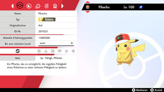 #025 Pikachu Weltreise-Kappe SnS