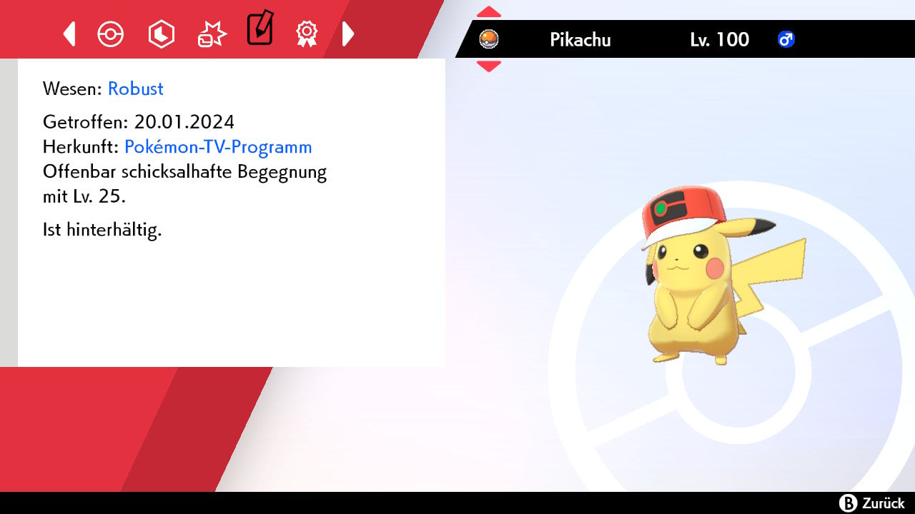 #025 Pikachu Weltreise-Kappe SnS