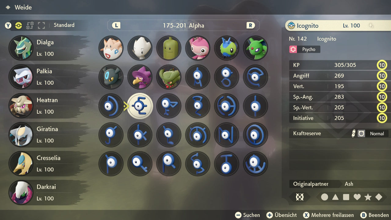 #201 Unown E Elite PLA
