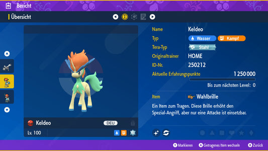 #647 Keldeo Standardform PVP SV