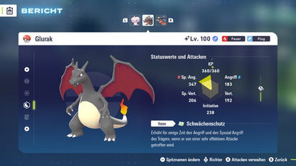 Ranked Team Nr. 1: #006 Glurak #445 Knakrack #448 Lucario PVP ZA