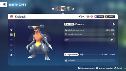 Ranked Team Nr. 1: #006 Glurak #445 Knakrack #448 Lucario PVP ZA