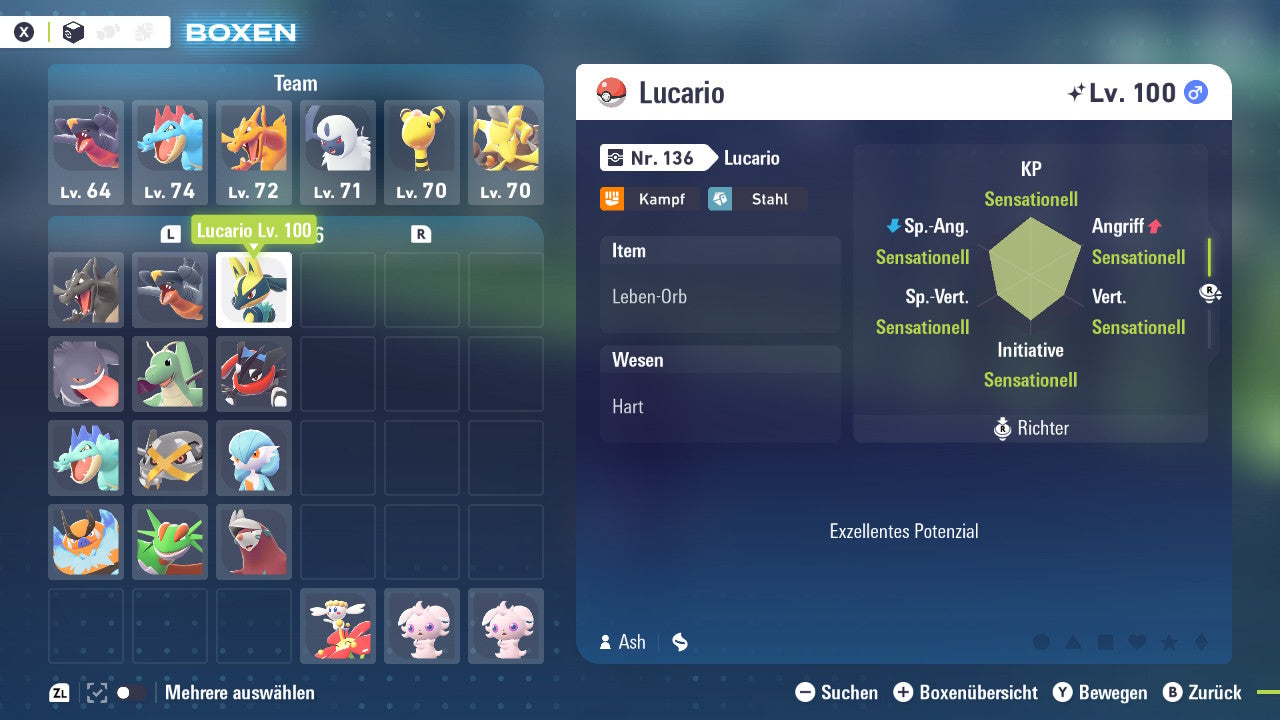 Ranked Team Nr. 1: #006 Glurak #445 Knakrack #448 Lucario PVP ZA