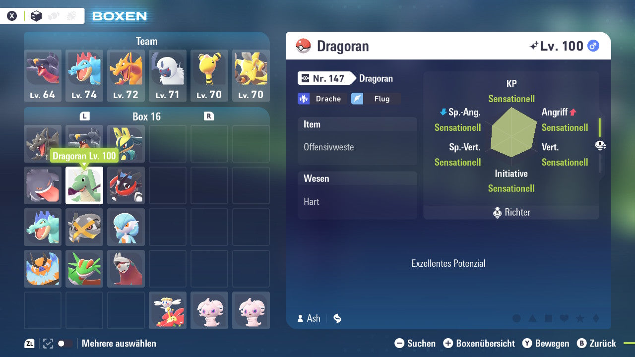 Ranked Team Nr. 2: #094 Gengar #149 Dragoran #658 Quajutsu PVP ZA