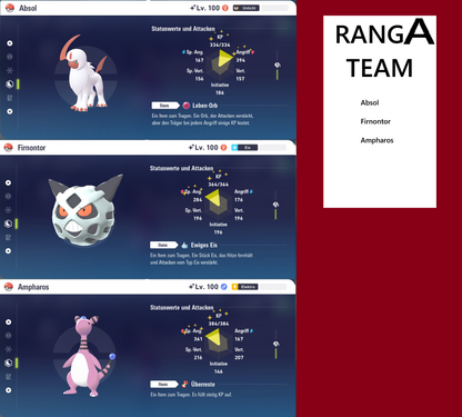 Ranked Team Nr. 21 : #359 Absol #362 Firnontor #181 Ampharos PVP ZA