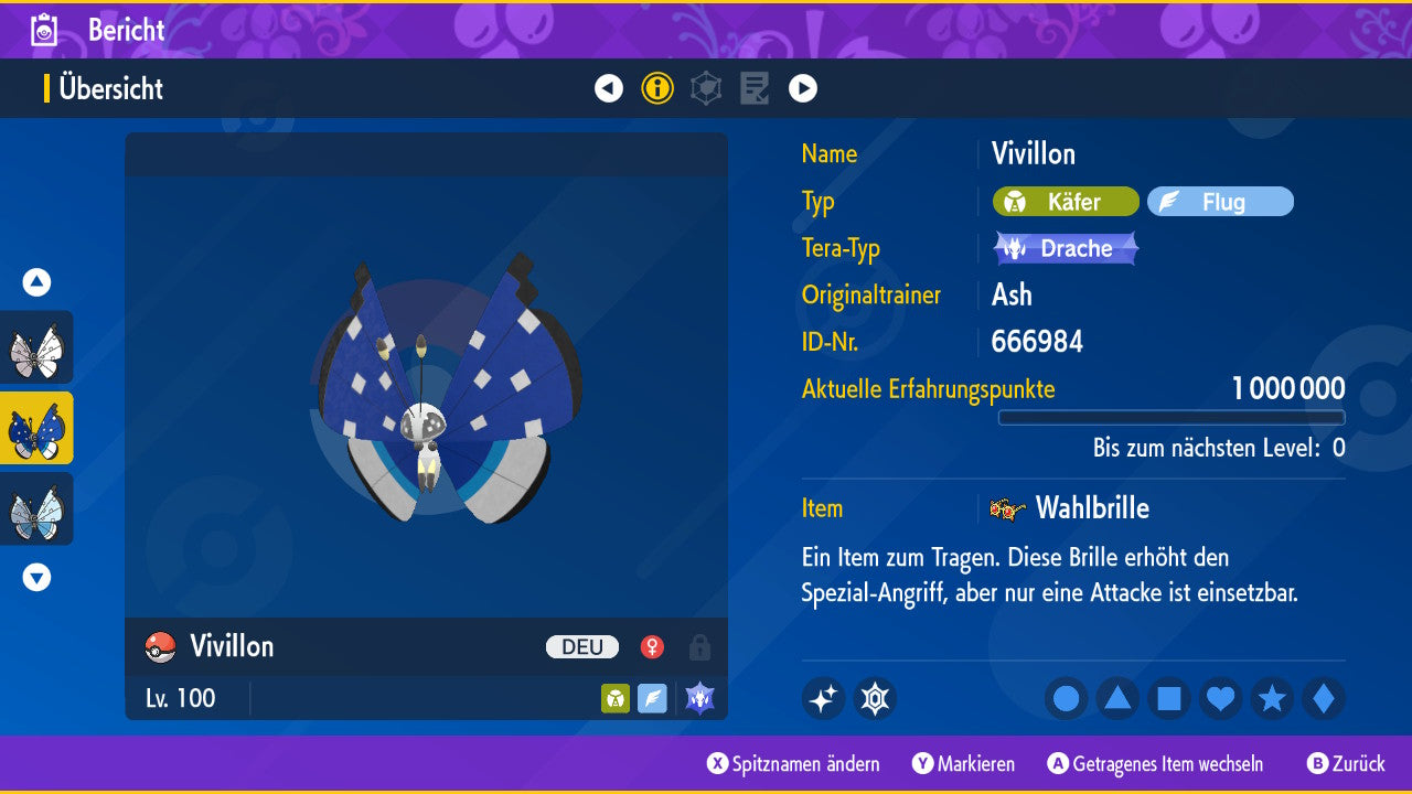 #666 Vivillon Schneefeldmuster PVP SV