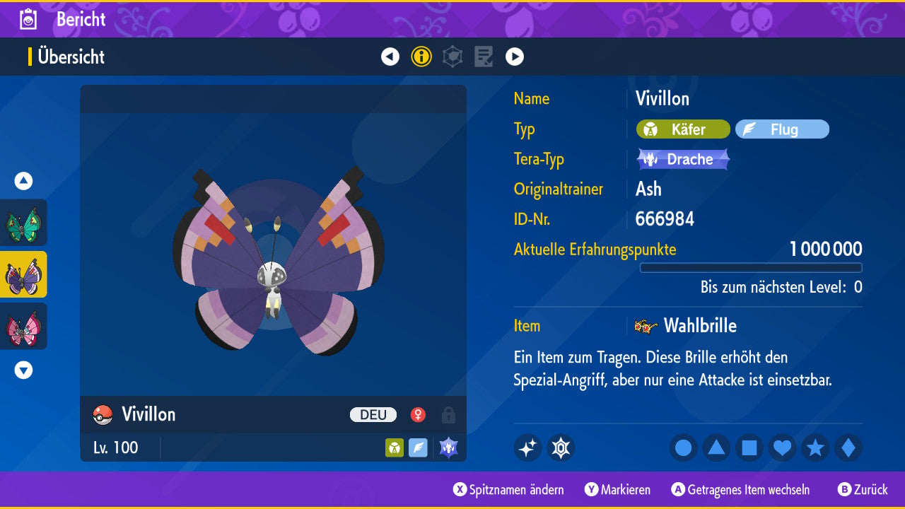 #666 Vivillon Prunkmuster PVP SV