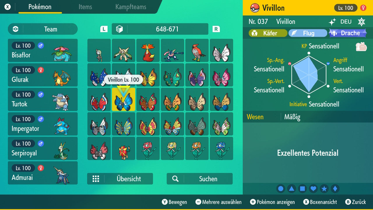 #666 Vivillon Aquamarinmuster PVP SV