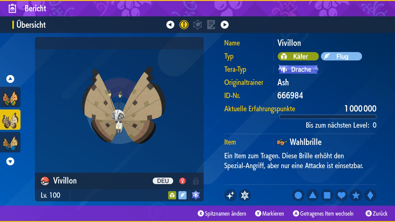 #666 Vivillon Sandmuster PVP SV
