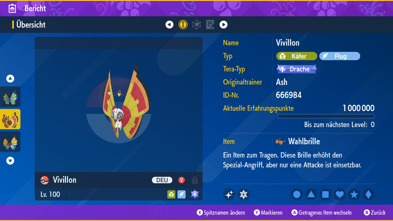 #666 Vivillon Sonnenmuster PVP SV