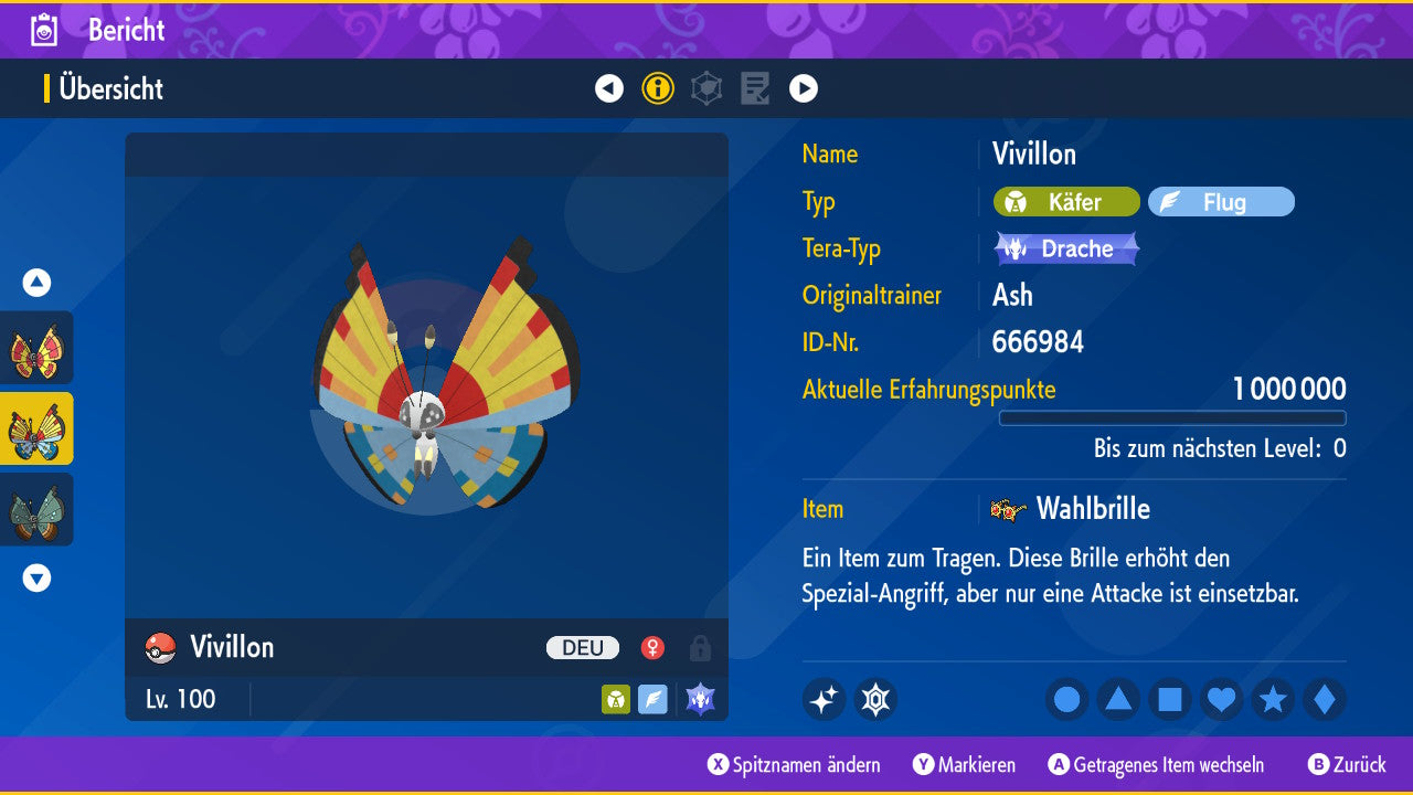 #666 Vivillon Ozeanmuster PVP SV