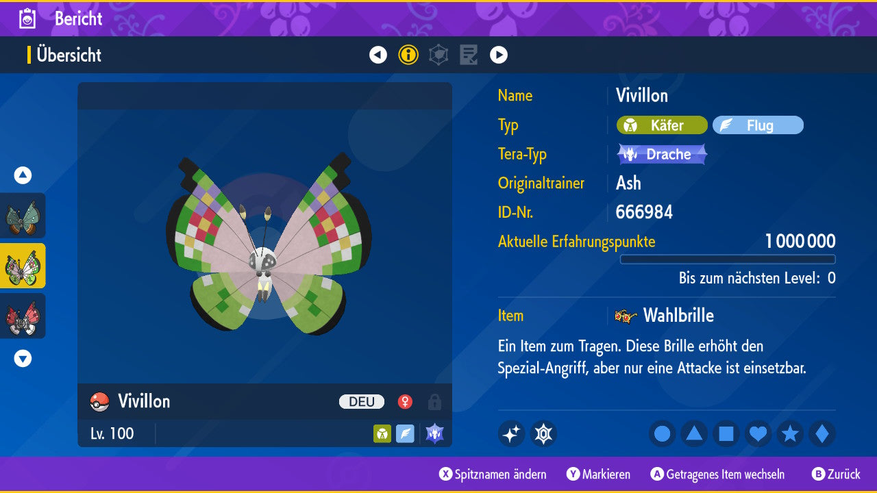 #666 Vivillon Fantasy Pattern PVP