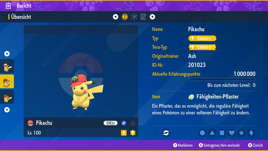 #25 Pikachu Hoenn-Kappe