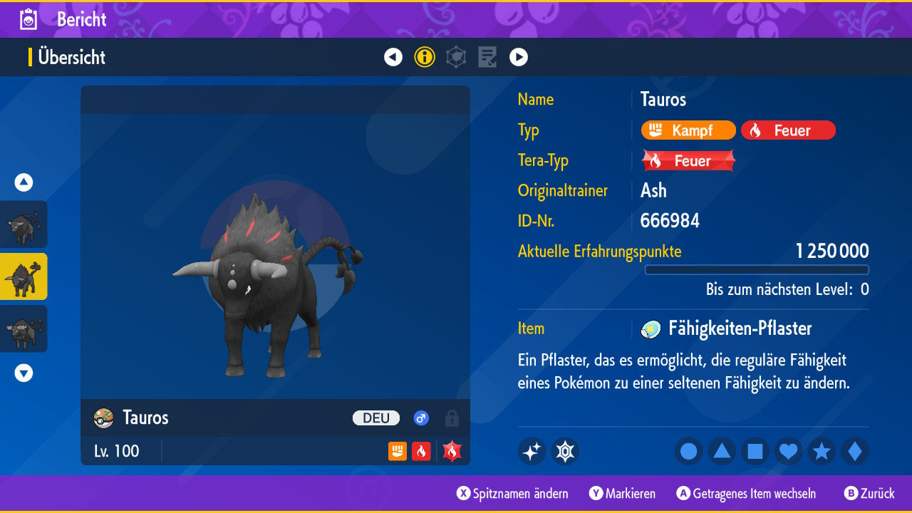 #128 Tauros-Paldea Flammenvariante