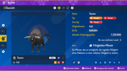 #128 Tauros-Paldea Flammenvariante