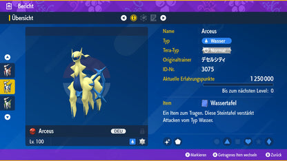 #493 Arceus Wasser