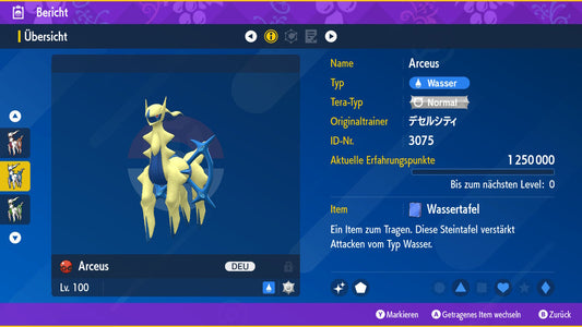 #493 Arceus Wasser