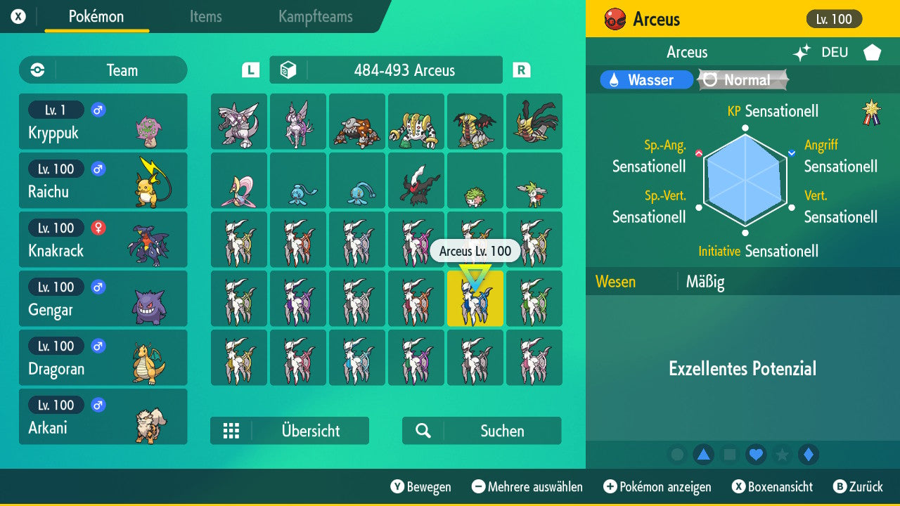 #493 Arceus Wasser