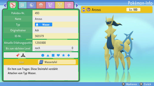 #493 Arceus Wasser BDSP