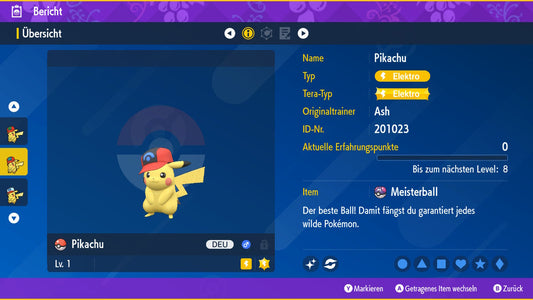 #25 Shiny Pikachu Sinnoh-Kappe