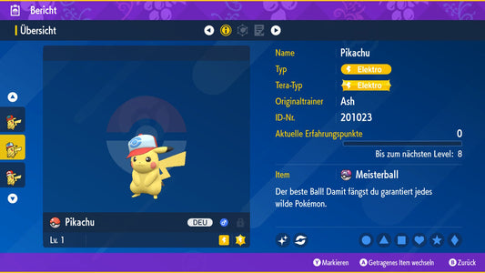 #25 Shiny Pikachu Einall-Kappe