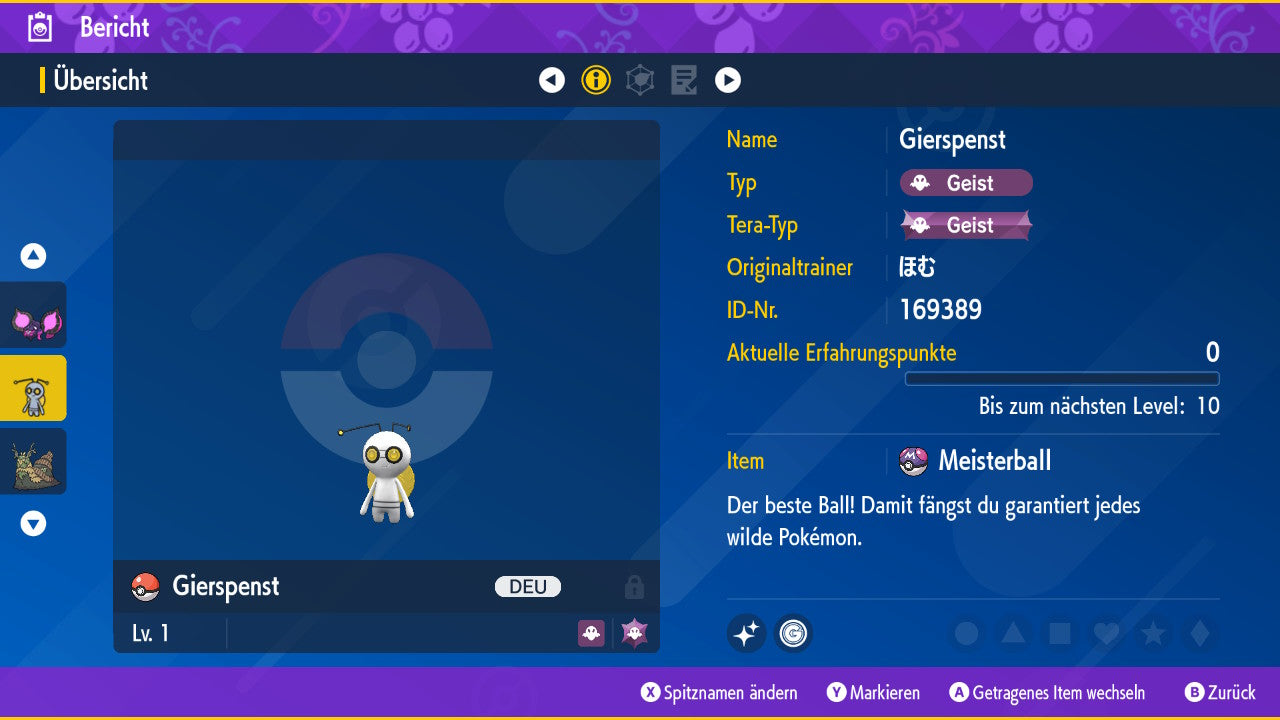 #999 Shiny Gierspenst Wanderform